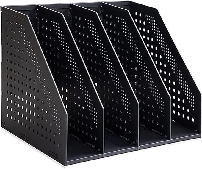 SAYEEC Collapsible File Organizer Magazine Holder Desktop 4 Compartment Fil