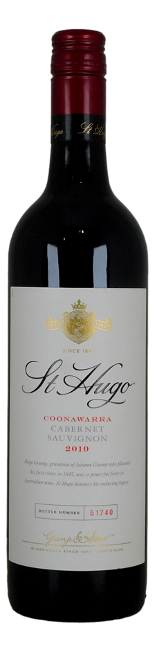 St Hugo Cabernet Sauvignon 2010 Bottle No 61740 (1x 750mL), Coonawarra.