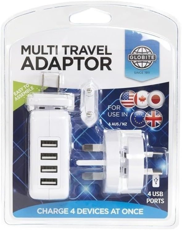 GLOBITE Multi Travel Adapter, White
