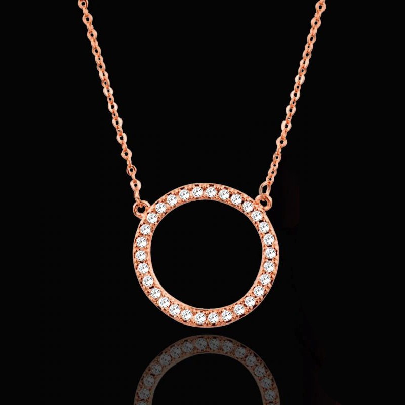 Stunning Eternity Circle Pendant - Rose