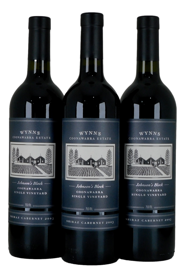 Wynns Coonawarra Johnson's Block Shiraz Cabernet 2003 (3x 750mL),