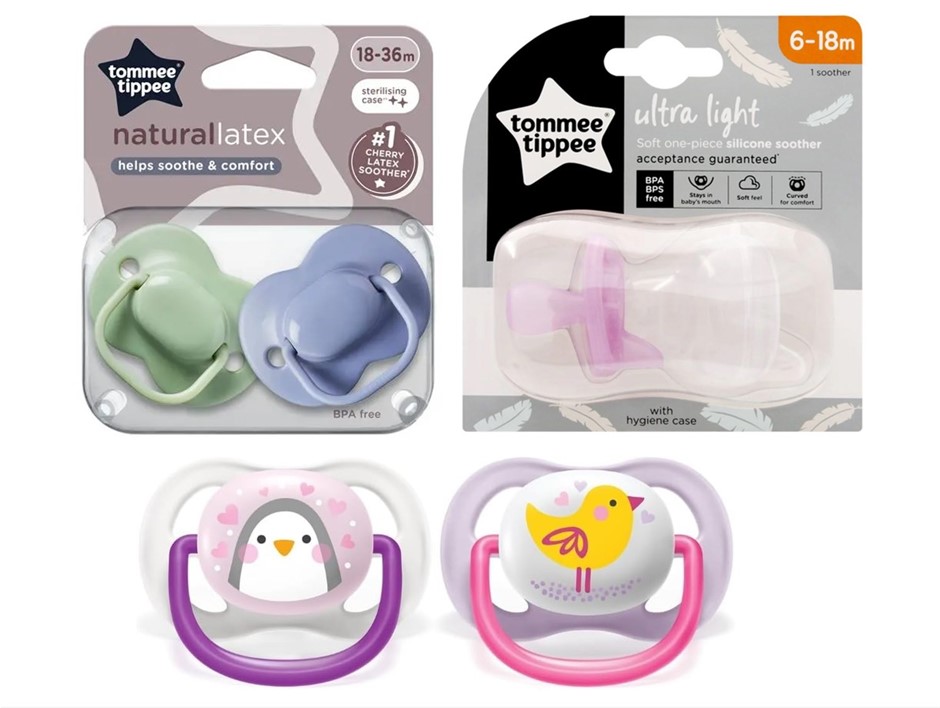 3 x Assorted Baby Soothers, PHILIPS & TOMMEE TIPPEE, 2pk, 0-36M+, Comprisin