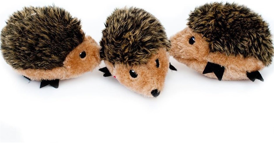 3 X ZIPPYPAWS Plush Dog Squeaker Toy.