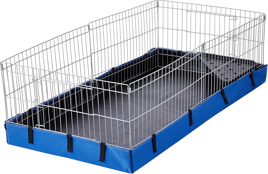 AMAZON BASICS Indoor-Outdoor Small Pet Habitat Cage with Canvas Bottom, Blu