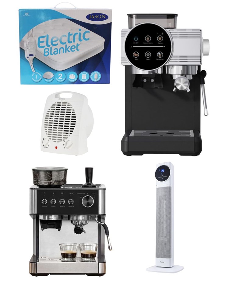 HOUSEHOLD BUNDLE (Worth $900):KOGAN Coffee Machine & Grinder + GOLDAIR Tow