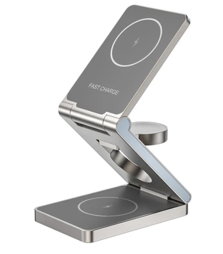 KOGAN 3-in-1 Aluminum Magsafe Compatible Wireless Charging Stand