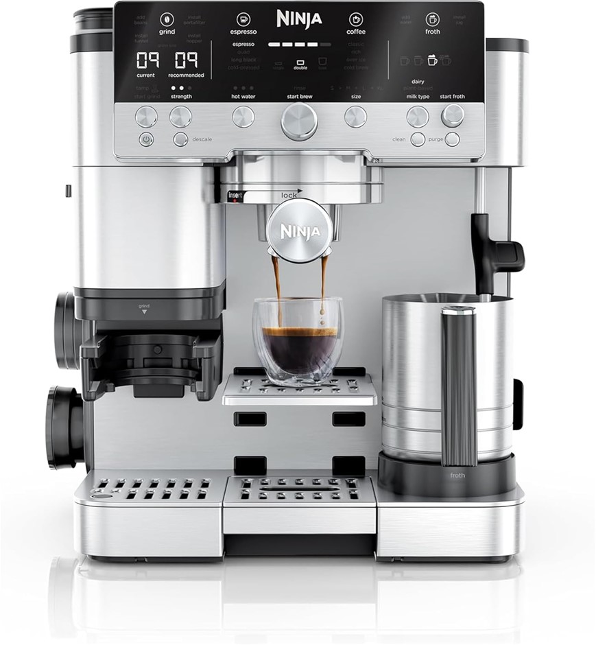NINJA Luxe Café Premier Espresso Machine, 19 settings, Dual Froth System &