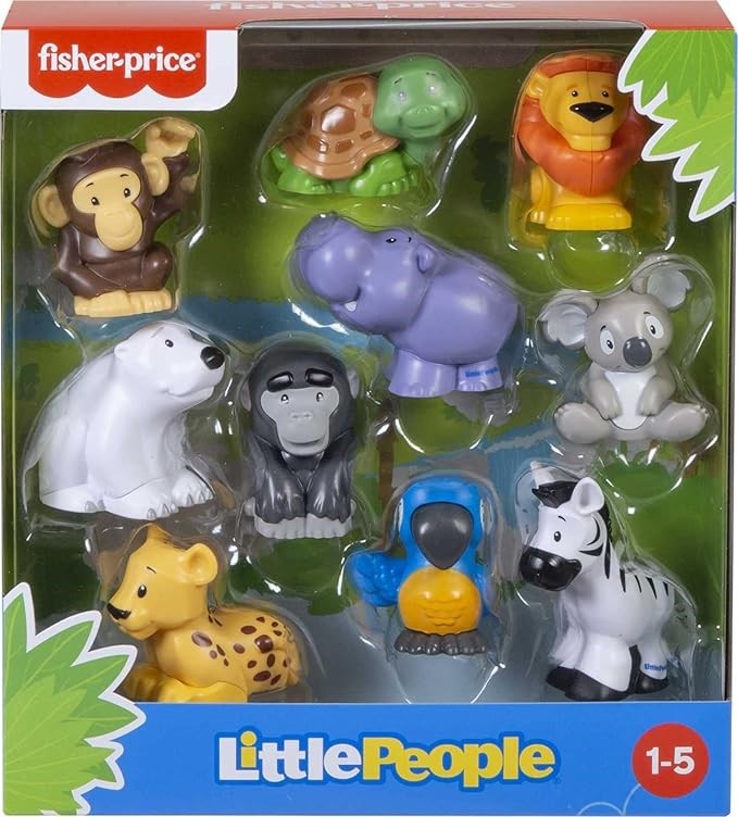 FISHER-PRICE Little People Animal Figure Set, 10 Piece Wild Animal Figure P