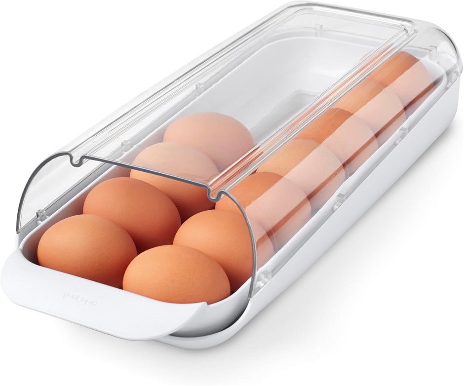 2 X YOUCOPIA FridgeView Rolling Egg Holder, BPA-Free Stackable Eggs Organiz