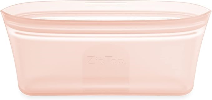 Zip Top Reusable Food Storage Bags | Snack Bag [Peach] | Silicone Meal Prep
