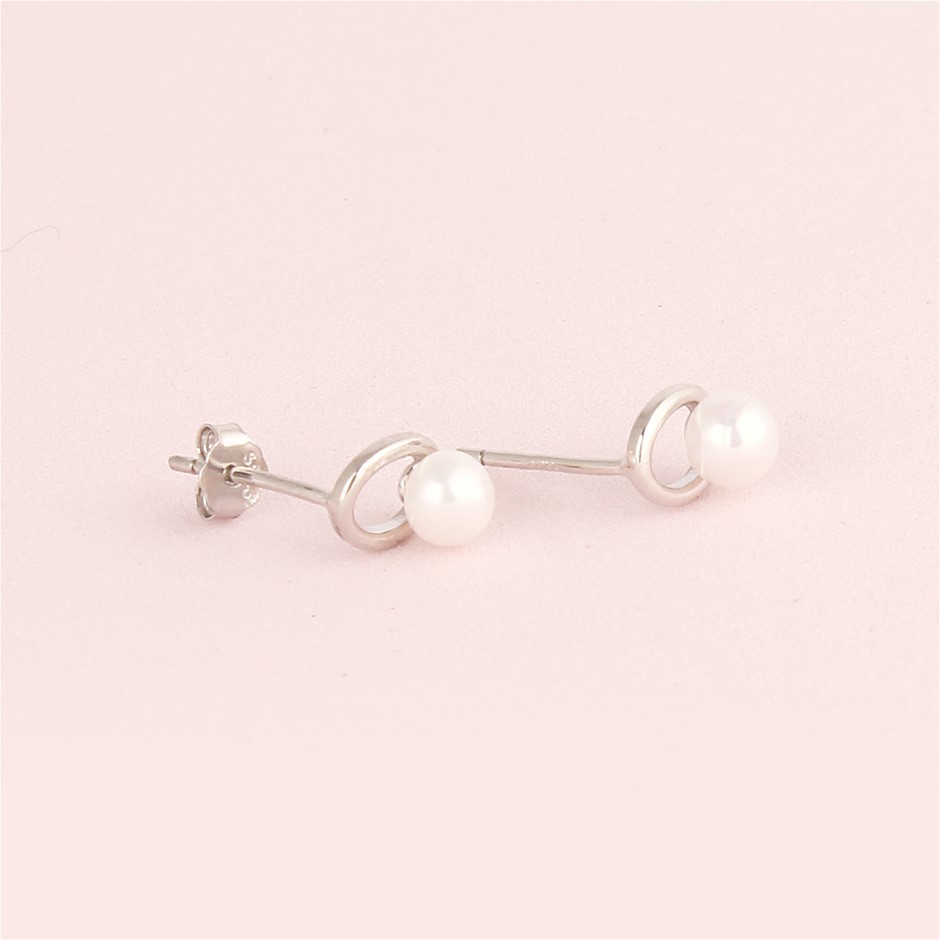 Fresh Water Pearl Dainty Stud 999 Sterling Silver Earrings