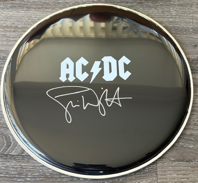 ACDC SIGNED 12 INCH DRUMSKIN