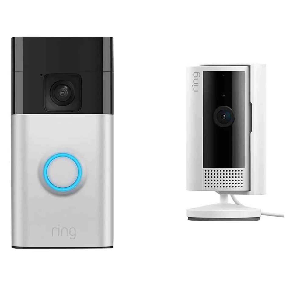 RING Battery Video Doorbell With Indoor Camera 2nd Gen, White. NB: Minor Us