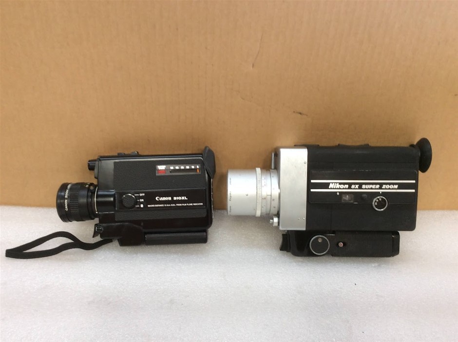 Canon 310XL Super 8 Film Camera + Nikon 8X Super Zoom Super 8 Film Camera