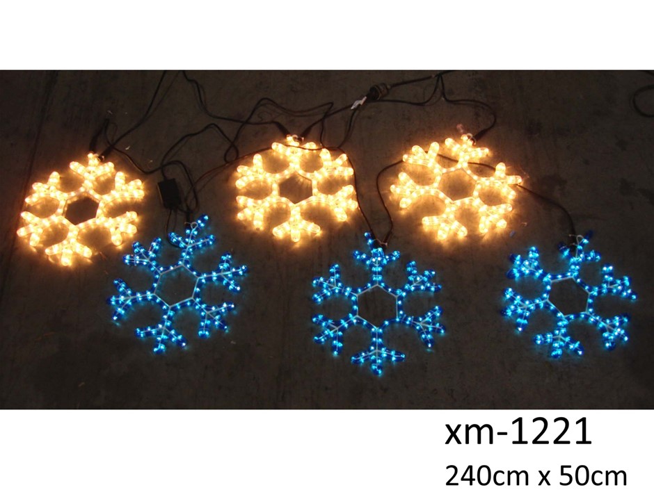 Christmas Light - 6 Snowflakes extra large 50cm H x 240cm- NEW xm-1221