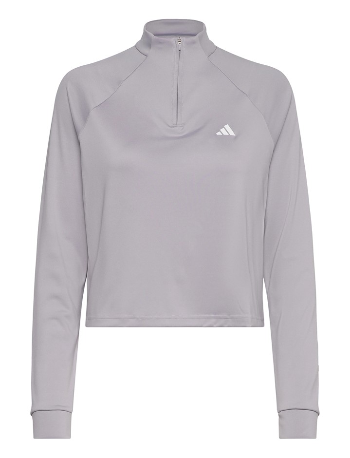 ADIDAS Women's Train Essentials 1/4 Zip, Size AU L, Glo Grey, IX1021. NB: r