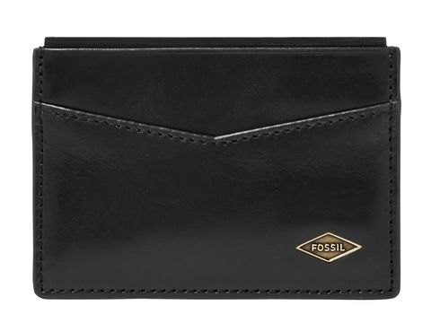 FOSSIL Men's Ryan Leather Slim Minimalist Card Case Front Pocket Wallet, Bl