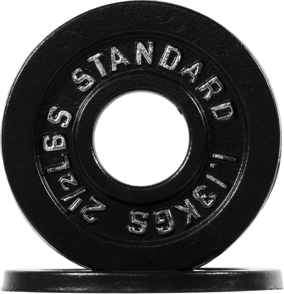 BALANCEFROM Cast Iron 2.5lb Weight Plates (Pair) – 2" Center for Strength T