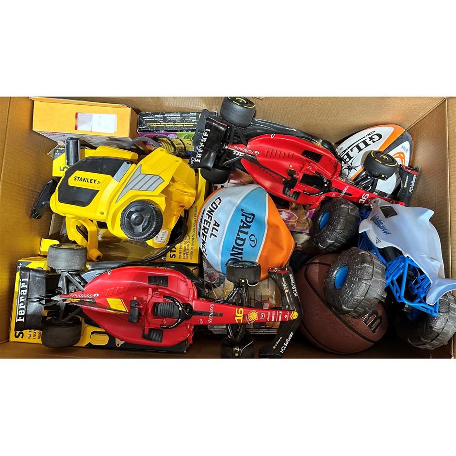 Approx. 20 x Toys: FERRARI Scuderia RCs, STANLEY JR. Water Pressure Sets, 4