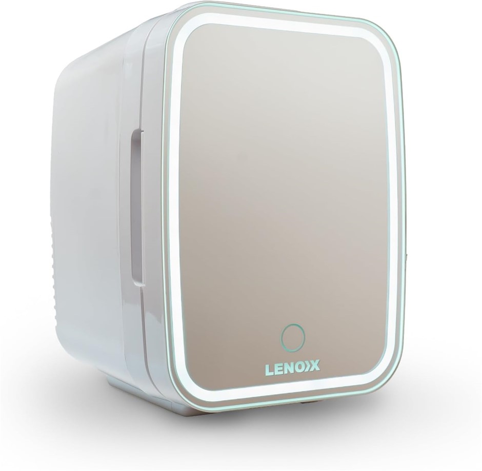 LENOXX 4L Mini Cosmetics & Skincare Fridge with Mirror Door and Built-In Li