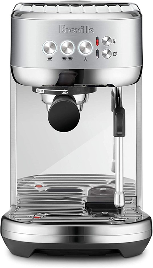 BREVILLE Bambino Plus Espresso Machine, Brushed Stainless Steel. NB: Minor