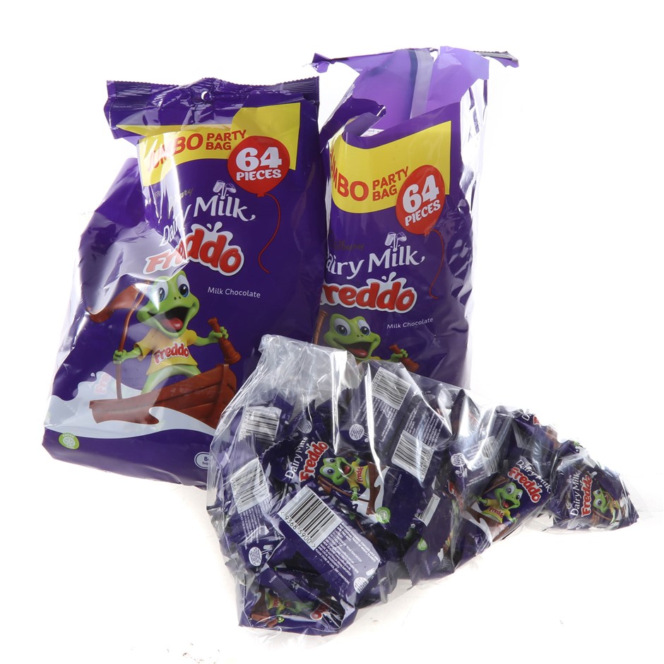 2 x Bag of 64pc CADBURY Freddo Frog Chocolate Bars, 12g. NB: Not in origina