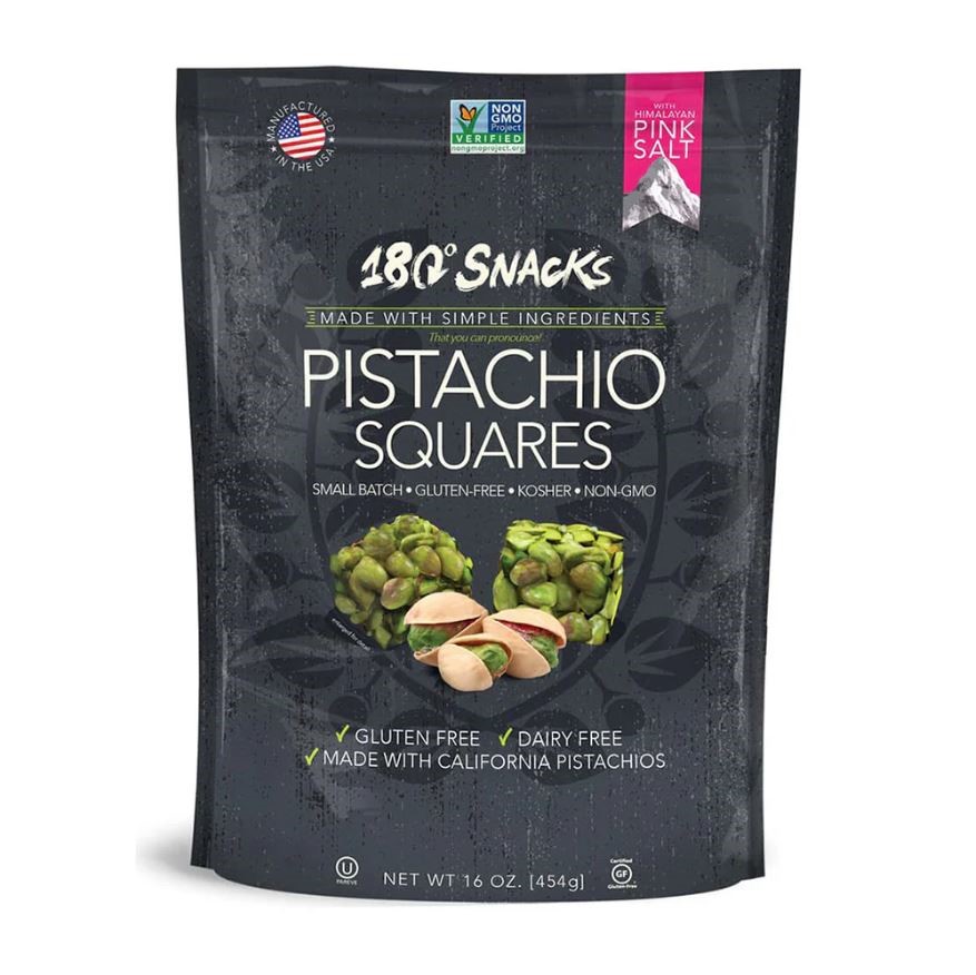 3 x Pack of 180DEGREE SNACKS Pistachio Squares w/ Himalayan Pink Salt, 454g