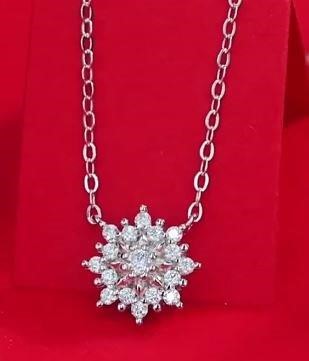 GRA Moissanite white Brilliant Cut 925 Sterling Silver Necklace-VVS1