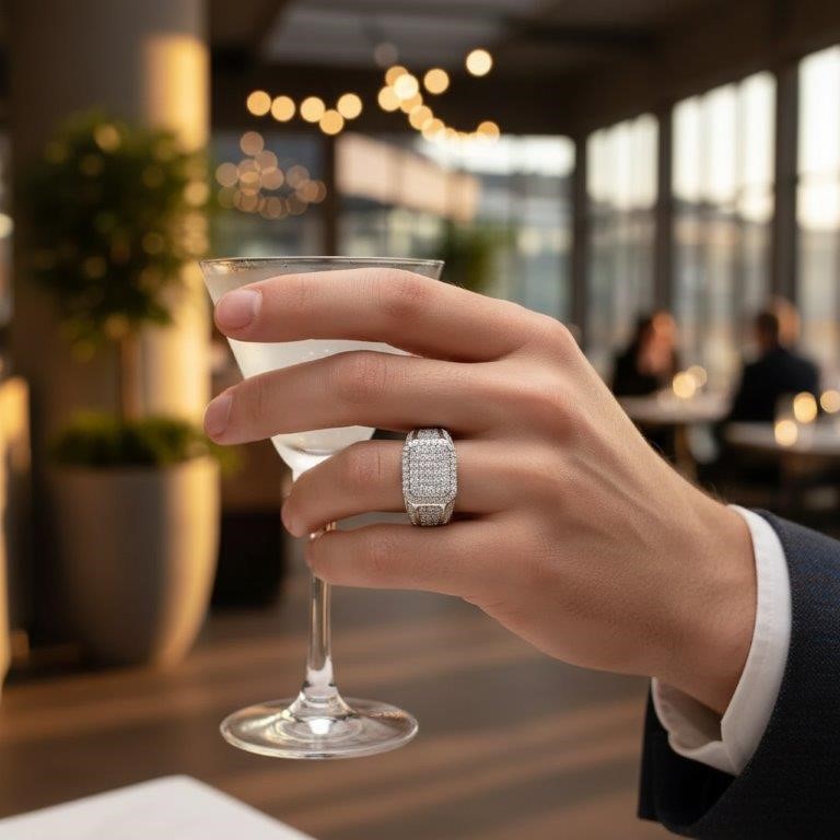 GRA Moissanite white 18k Real Gold Vermeil Men's Ring -11US-VVS1