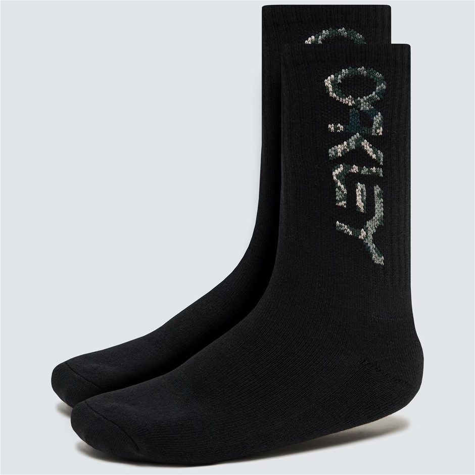 OAKLEY Mens 3 Piece B1B Socks, Blackout, Size US 10-13 (L)