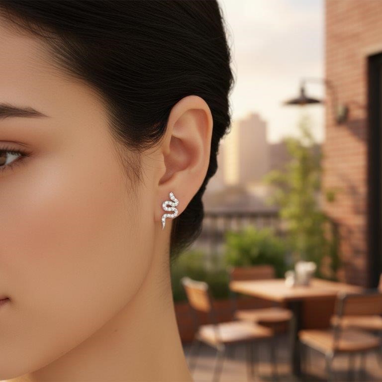 GRA Moissanite white Brilliant Cut 925 Sterling Silver Earrings-VVS1