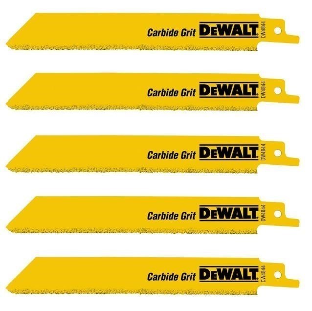 2 Packs of 5 x DeWALT 150mm Carbide Grit Reciprocating Blades, Model DW4844