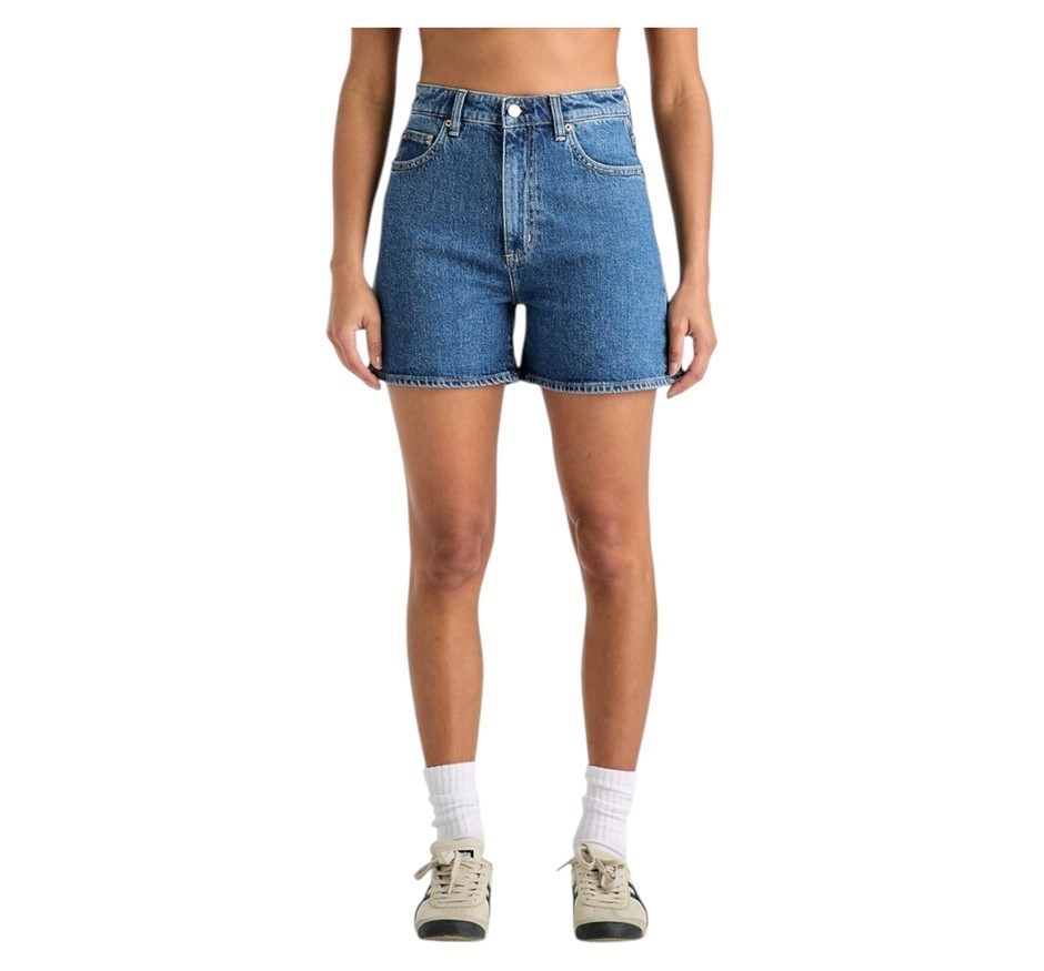 2 x LEE Women's High Mom Short, Size 6, Bluestone (EJ2), 657432. Buyers No