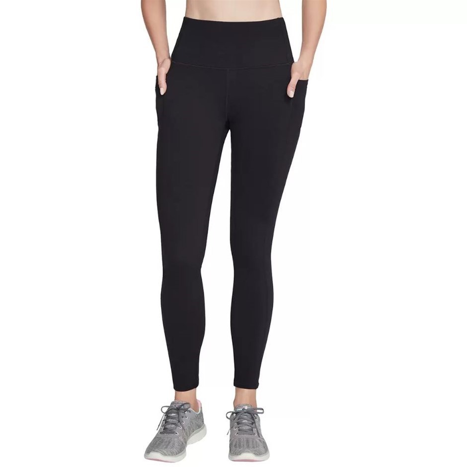 2 x SKECHERS Women's Leggings w/ Pockets, Size XS, Nylon/Spandex, Black. B