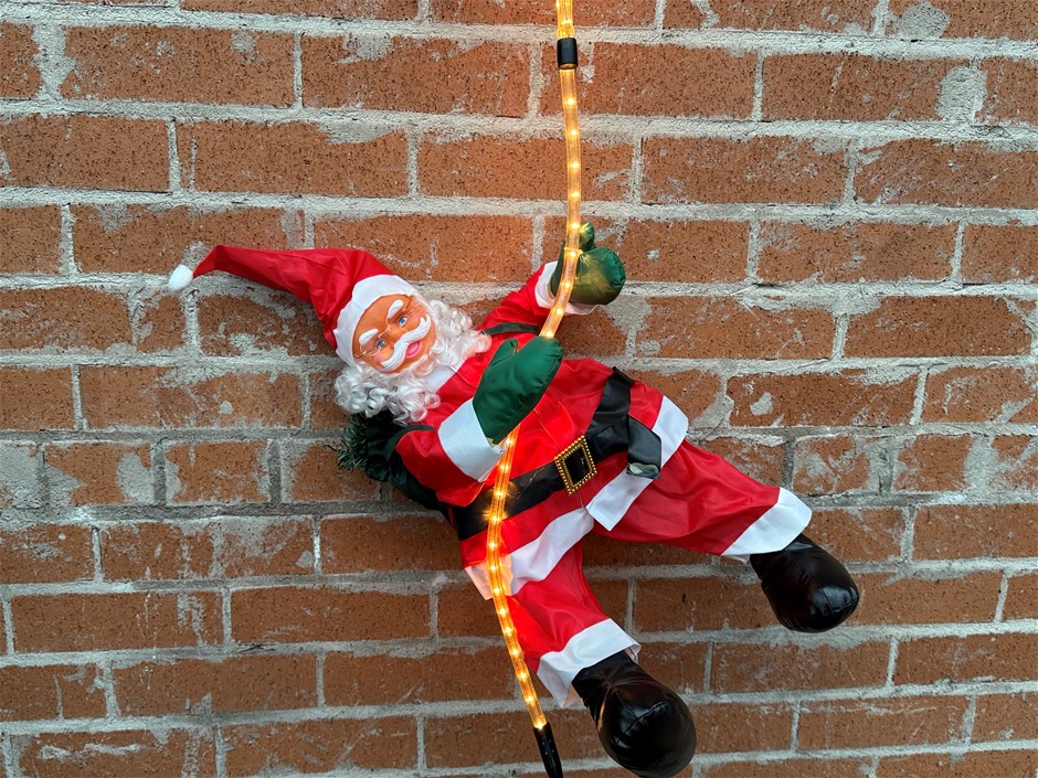 Christmas Light - Santa climbing down a rope light 80cm high - NEW xm-5208
