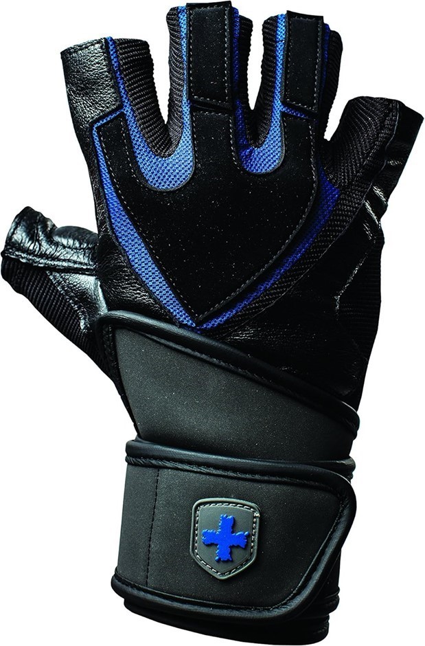 HARBINGER Training Grip Wristwrap Gloves with TechGel-Padded Leather Palm,