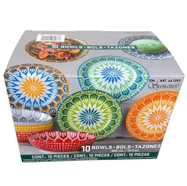 SIGNATURE Housewares 10 Piece Arrow Snack Bowl Set.