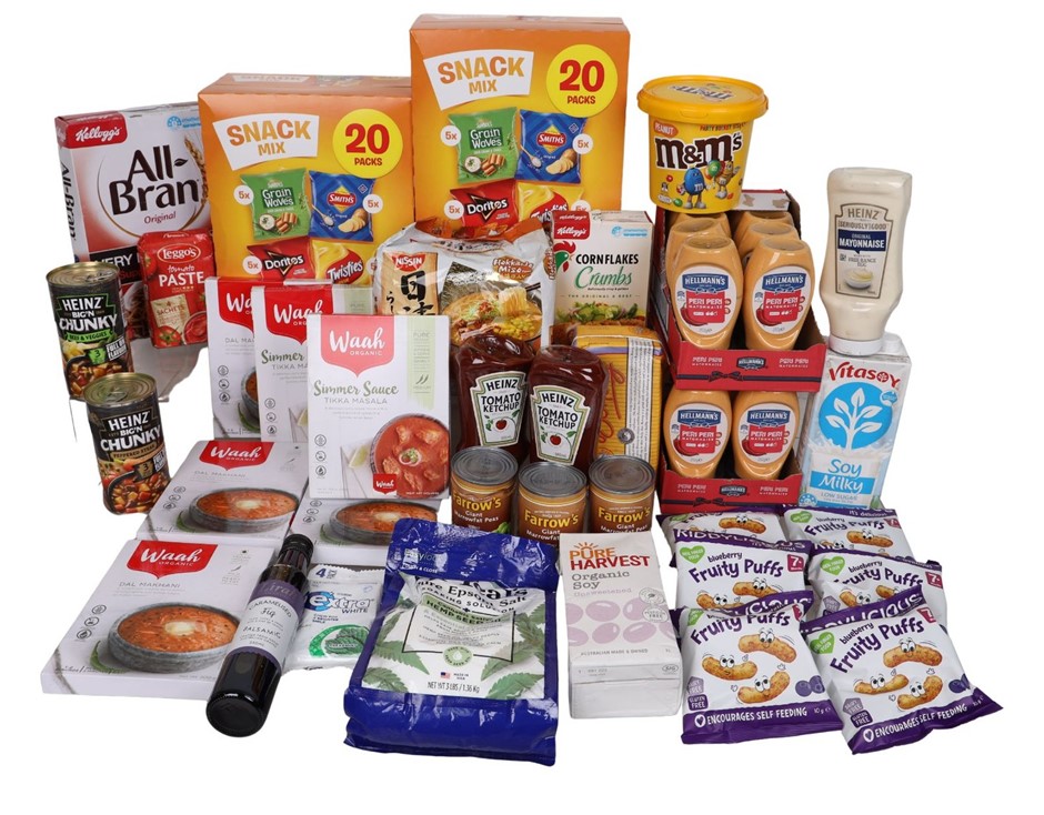 Assorted Foods, inc. M&M, SMITHS, And More. NB: Some have damaged packaging