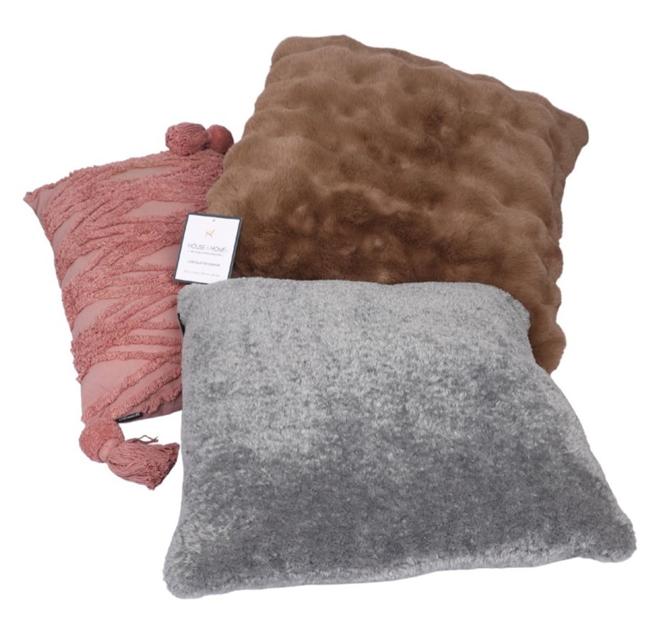 3 x Assorted Home Lounge Large Decorative Pillow Cushions.