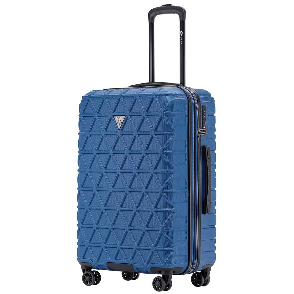 TOSCA Triton Expandable Hard Shell Luggage, 64 x 42 x 30 cm, Blue. NB: Used
