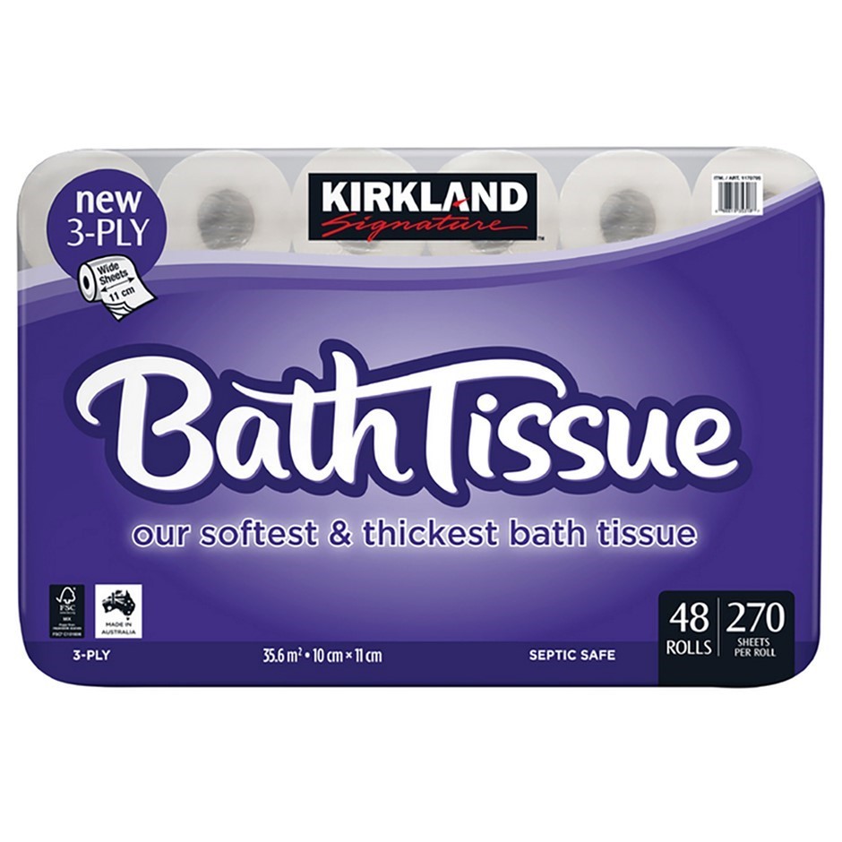 SIGNATURE 48pk Bath Tissue 3ply. NB: Damaged packaging, 2 x rolls missing.