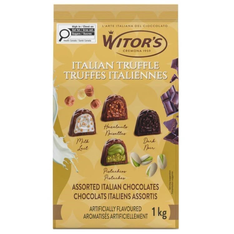 2 x WITOR'S Italian Truffles Assorted Chocolates, 1kg. N.B: Damaged packagi