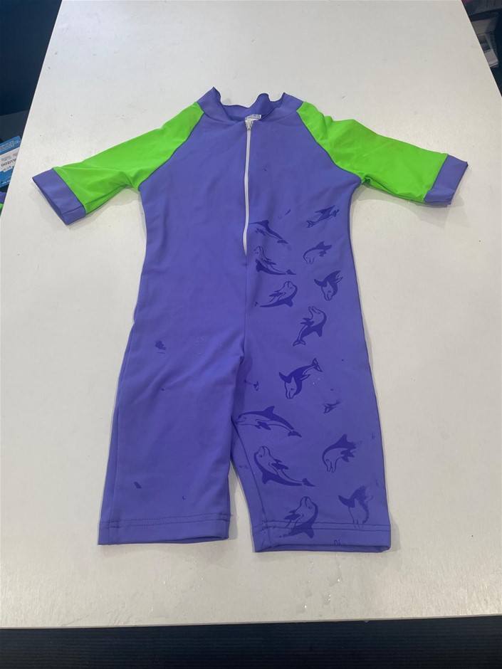 All In One Made With Water Reactive Fabric Showing Dolphin Print When Wet