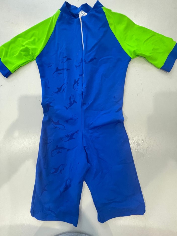 All In One Made With Water Reactive Fabric Showing Dolphin Print When Wet