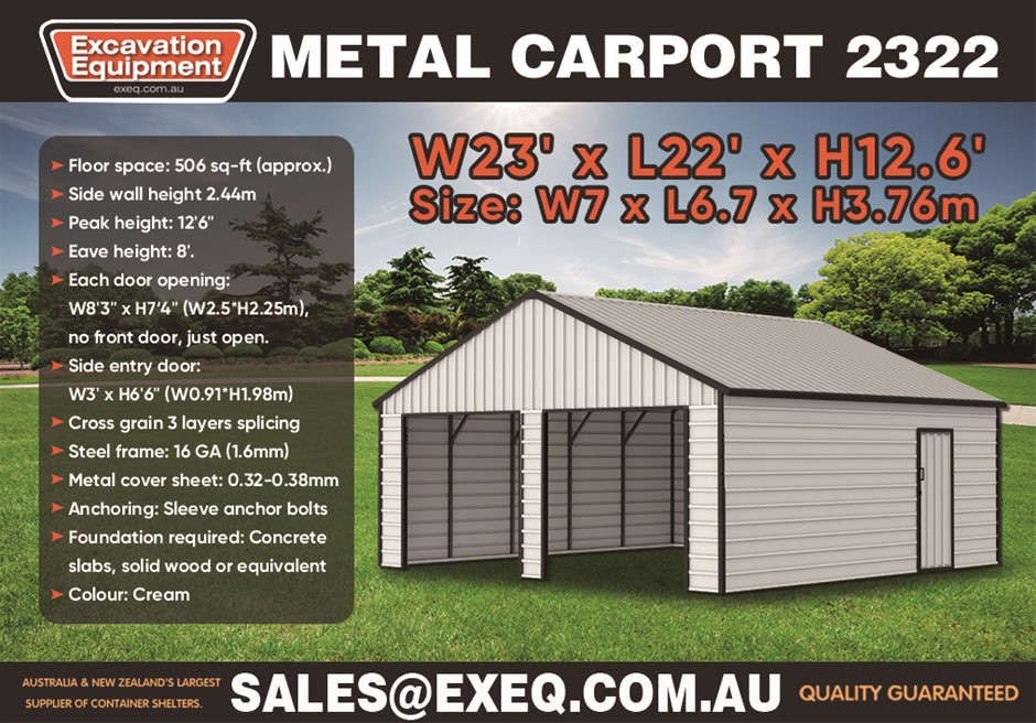 23ft x 22ft Garage / Carport (Unused)