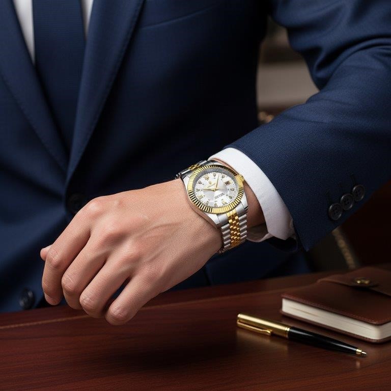 High Quality Simulated Diamond Men's Quartz Watch