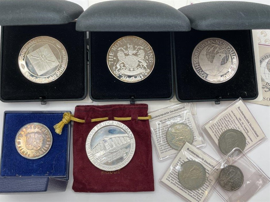 9 x Asstd World & AU Historical Medals, c.1979-90