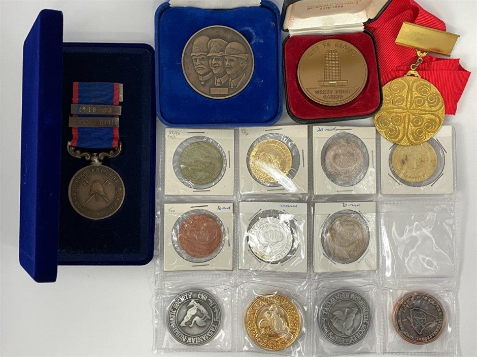 Approx. 15 x Asstd Tasmanian Medals, c.1928-99, incl. Fire Brigade