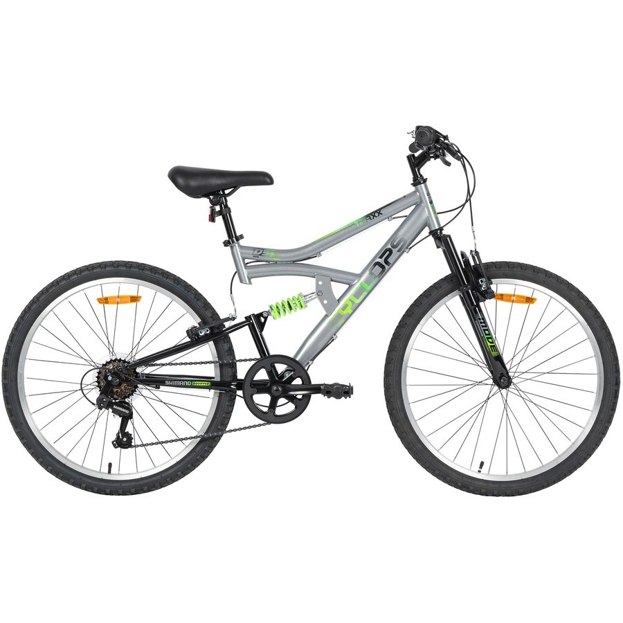 Cyclops 7 Speed 60cm Dual Suspension Mountain Bike - Grey. NB: Minor Use, A