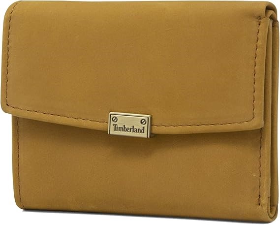 Timberland Women's Leather RFID Small Indexer Snap Wallet Billfold, Wheat (